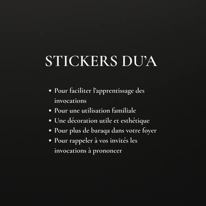 12 Stickers du'a auto-adhésifs